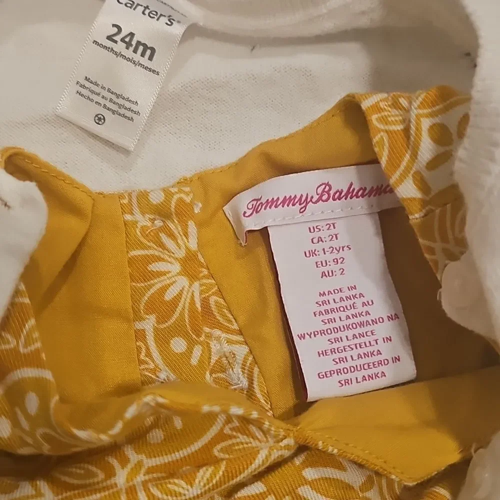 13 piece summer Baby Clothing Bundle - Floral, Denim, and Yellow